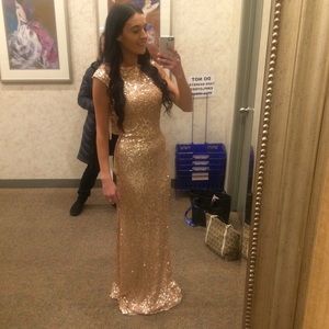 AUTHENTIC primavera rose gold sequin dress